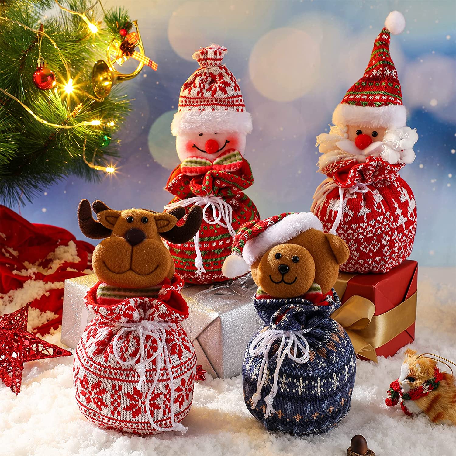GiftBags™ | Kerstmis Gebreide Poppen Cadeautas